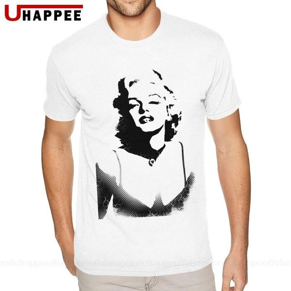 

amazing stencils marilyn monroe t-shirts boys good quality tee shirt men short sleeves discount unique apparel, White;black