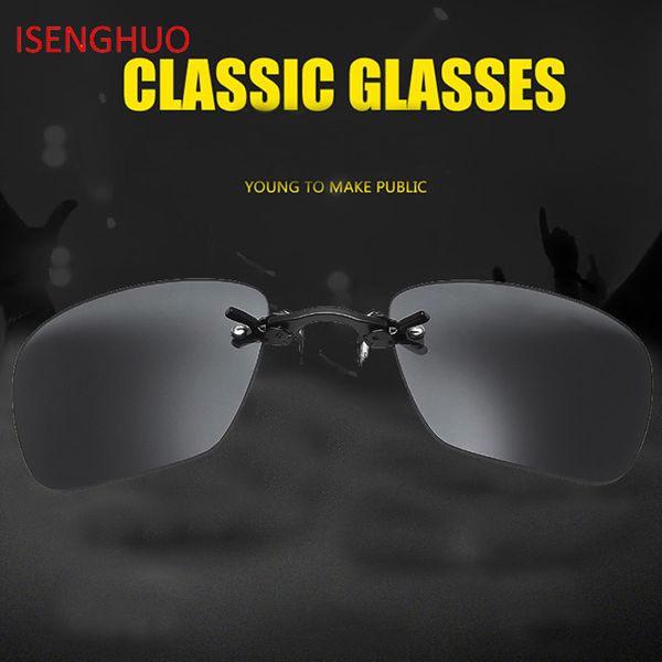 

isenghuo clip on nose mini sunglasses men rimless alloy steampunk small sun glasses black matrix morpheus movie eyewear with box, White;black