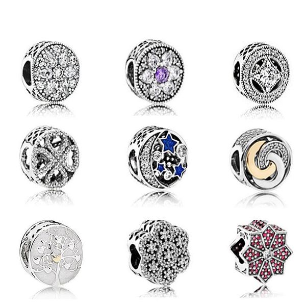 

new genuine 925 sterling silver pandora family dad mom charm charm flower type beads fit bracelet diy bracelet wholesale factory, Black