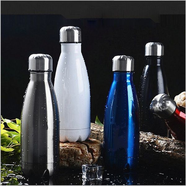 

cola shaped water bottle vacuum insulated travel water bottle double walled stainless steel coke shape outdoor water bottle tc190222 25pcs