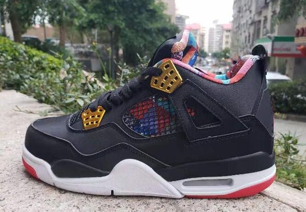 

2020 4s rush violet chinese red cool grey mushroom black gold retor nrg men leather outdoor shoes size 40-47