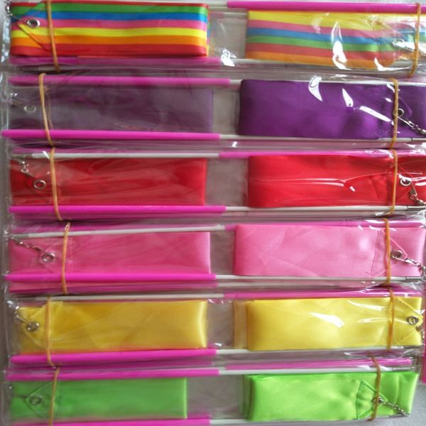 100 teile/los professionelle 4M Dance Bänder Gym Rhythmische Gymnastik Stange Kunst Ballett Twirling Sticks Rosa griff