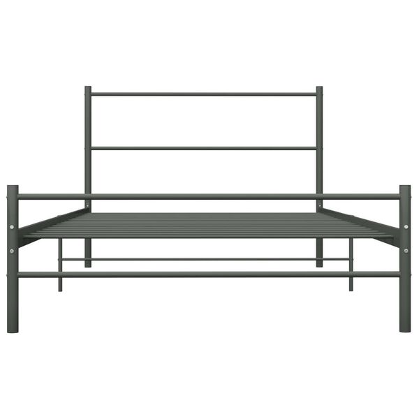

bed frame grey metal 100x200 cm bedroom furniture
