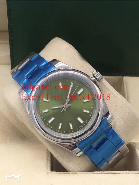 

6 colour quality mens watches 39 mm 114300 stainless steel asia 2813 movement automatic mens watch watches christmas gift, Slivery;brown
