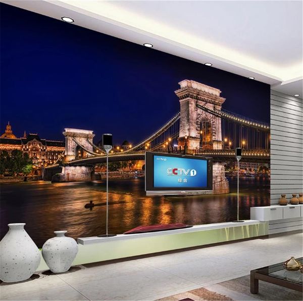 

3d wallpaper murals europe and america pillar bridge landscape painting hd interior decoration moisture wall paper