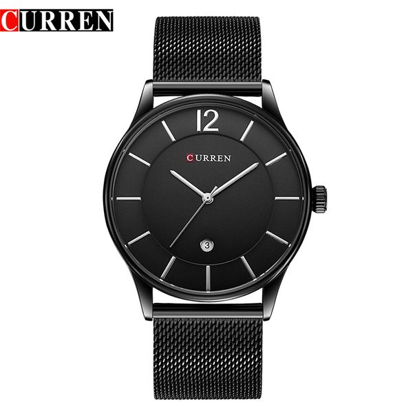 

curren 2019 fashion casual quartz watch men complete calendar water resistant relogio masculino gift for men time, Slivery;brown