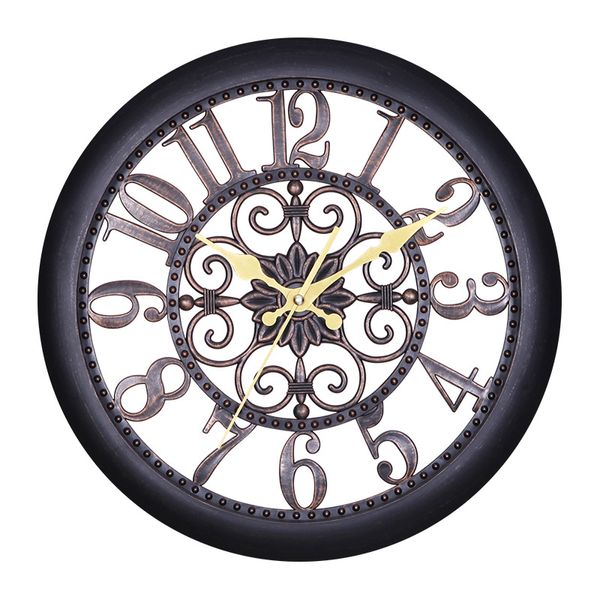 

14 inch european creative round clock retro wall clock modern design kitchen bedroom study mute decorative quartz