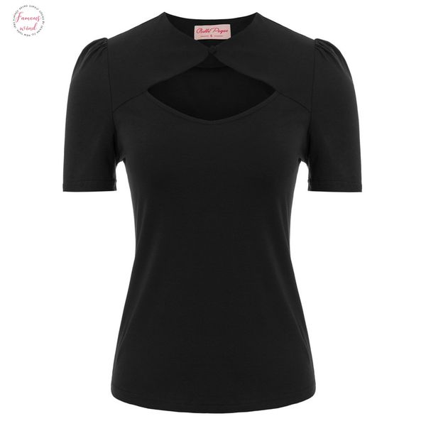 

женские топы футболочку vintage sexy тонкий женщины сплошной черный синий ruched коротким рукавом hollowed фронт хлопок майка tops, White