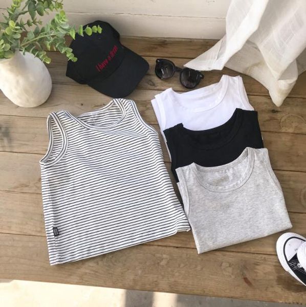 

2020 new wholesale girls boys vest cotton fashion summer kids 1-7t qh620, Blue