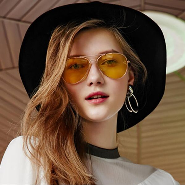

2018 pilot glasses men's sunglasses car drivers night vision goggles anti-glare sun glasses women driving, White;black