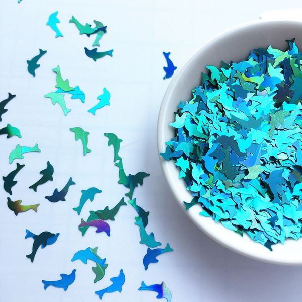 

15g/pack 2*7mm dolphin sequins glitters particles accessories slime toy for nails art tips/balls filler for slime diy supplies