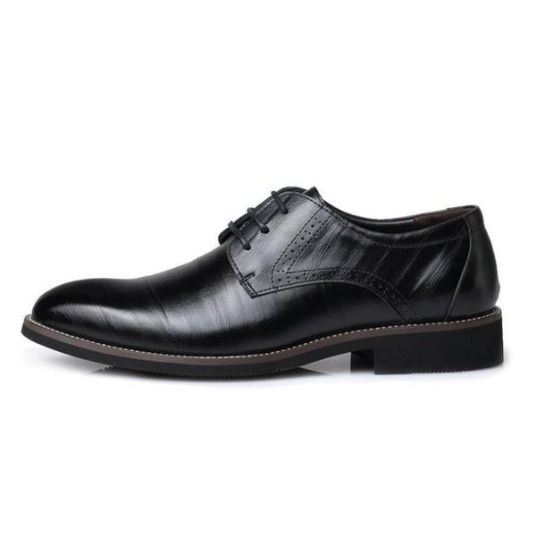 

all seasons men's casual shoes new england pointed business shoes retro brock men's zapatos de hombre, Black
