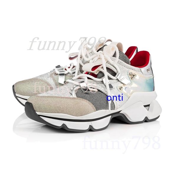 

2019 designer shoes s crystal leather sneakers men shoes women rivet spiky junior spike sock krystal donna size 36-45, Black