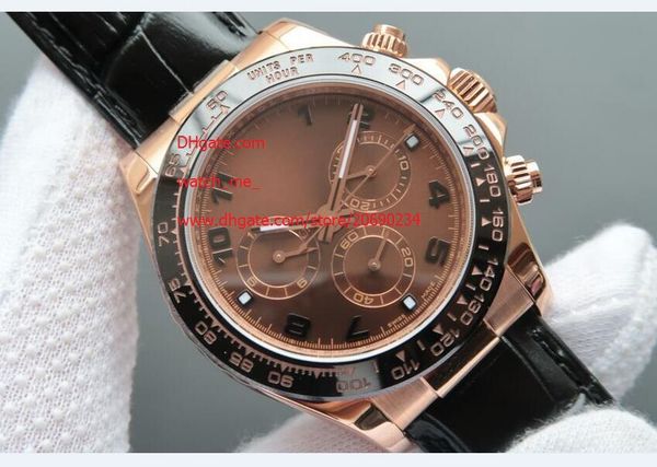 

factory supplier sapphire 40mm rose gold 116515ln automatic mens men's watch watches no chronograph black dial, Slivery;brown