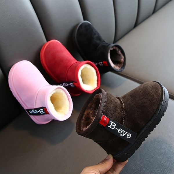 

winter boys and girls warm 2-10t kids shoes snow boots child plus velvet short cotton shoes z, Black;grey