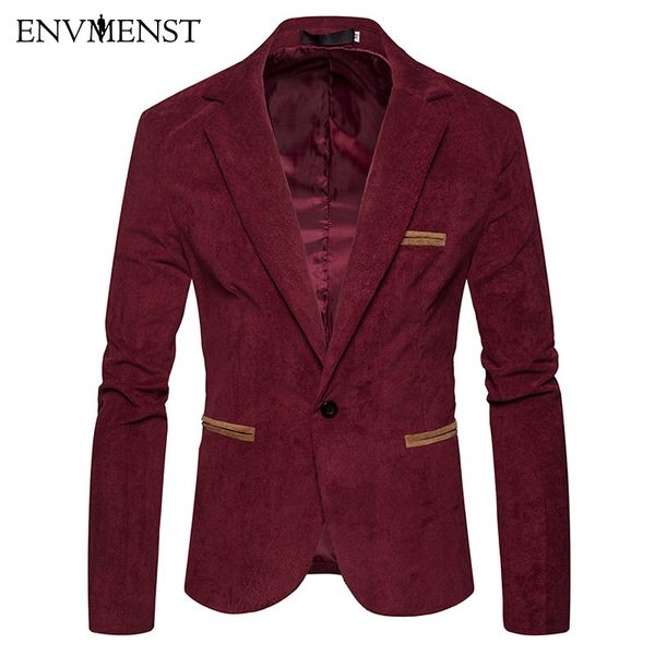 

2018 new fashion men blazer casual suits slim fit suit jacket men single button masculin corduroy blazer jacket, White;black