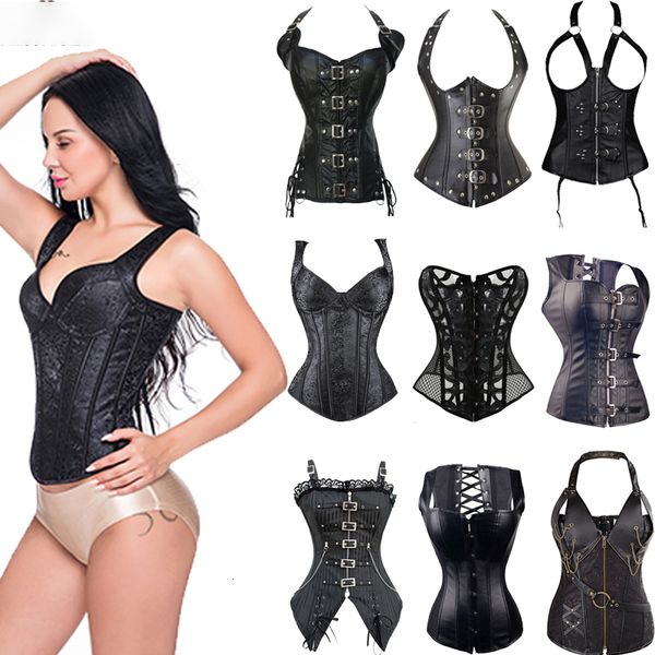 

women corsets plus size lingerie steampunk corset gothic bustier overbust sequined underbust burlesque plus size 6xl tummy clothes, Black;white