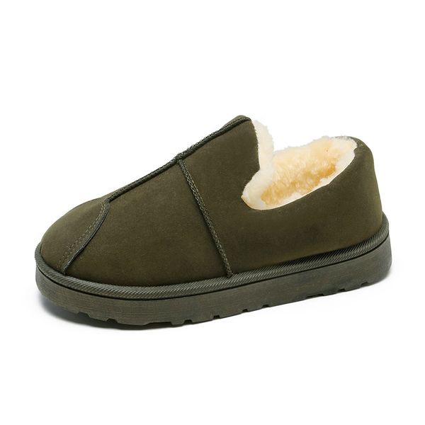 

snow boots 2019 autumn winter new suede women's slip-on short plush warm women's outdoor cotton shoes woman fur winter sneakers, Black
