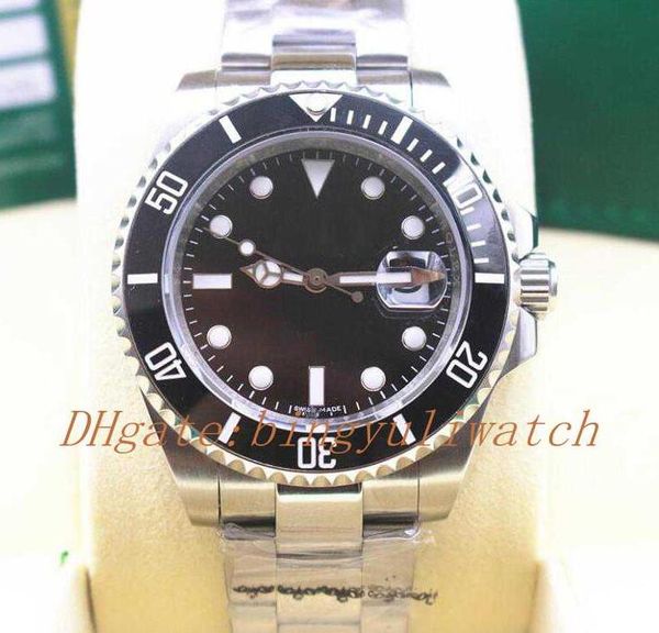 

2019 new factory fashion luxury watches sapphire 116610 mens stainless steel ceramic black dial 40mm automatic men's watch original box, Slivery;brown