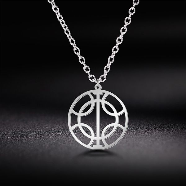 

unift personality stainless steel round chain pendant necklace casual male female fashion accessories exquisite jewelry gift, Silver