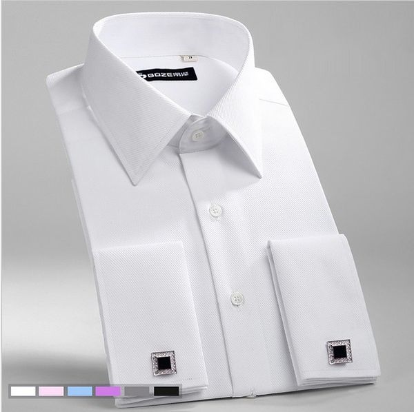 Novo estilo de algodão branco masculino casamento baile jantar noivo camisas usar noivo homem camisa clássico listrado camisas de vestido 37--46 316s
