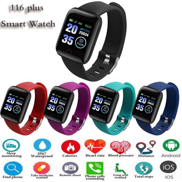 

116 plus smart watch bracelets 1.3 inch fitness tracker heart rate step counter activity monitor band wristband pk 115 m3 for iphone android