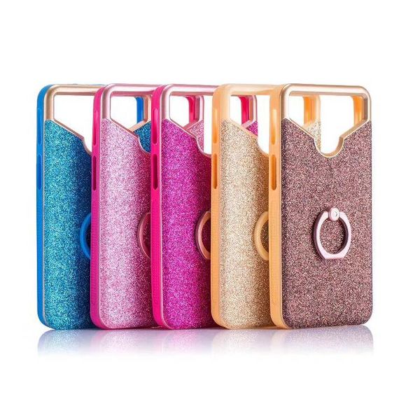 

rotate ring phone cover for blackview bv8000 pro case universal tpu and glitter pu phone case for blackview bv9000 pro