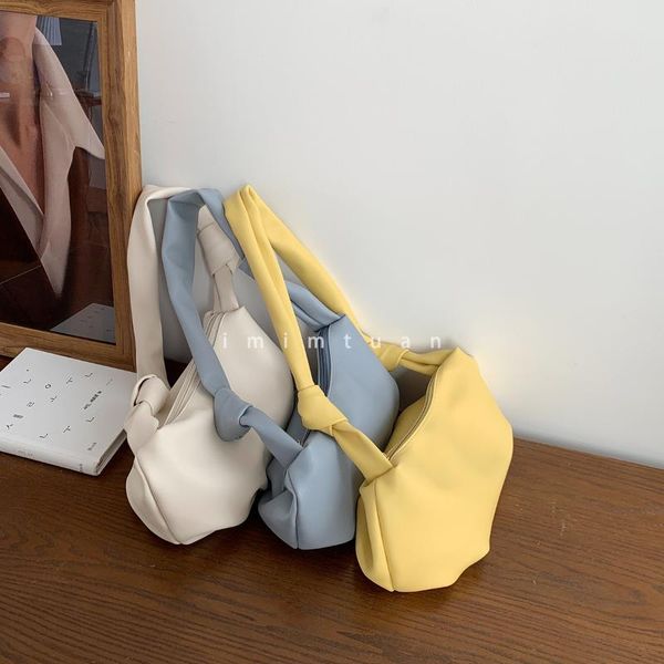 

tote bags for women 2020 vintage handbags solid color summer crossbody shoulder bag lady cloud pouch female soft leather clutch