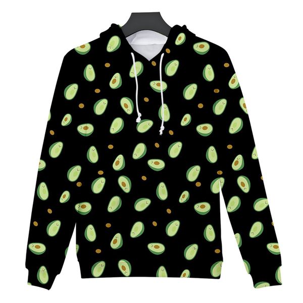 

women's hoodies & sweatshirts chamsgend 3d harajuku women kpop 2021 avocado printing long sleeve hooded pullover autumn sweatshirt f722, Black