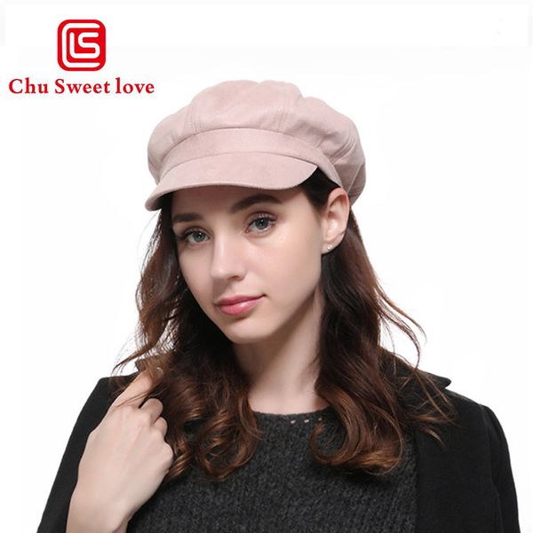 

women beret spring summer newsboy caps octagonal cap for men solid retro suede flat cap boina flat painter hat 56-58cm, Blue;gray