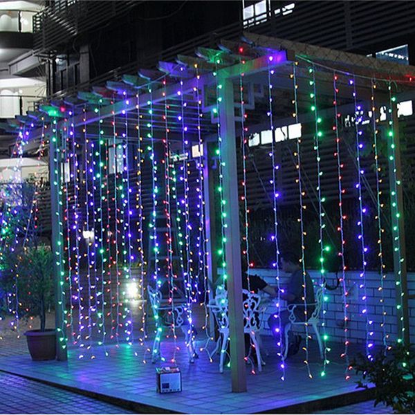 

10 * 3 М 1000 Лампы LED Занавес Фея Украшения Украшения Для Праздника Свадьбы Рождество