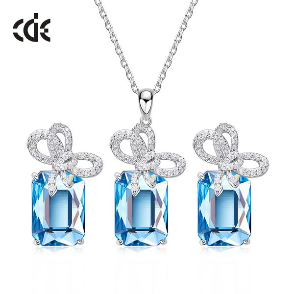 

wedding party silver s925 beaded pearl gift woman lady diamond jewelry set for bride acting initiation graduation cde-832