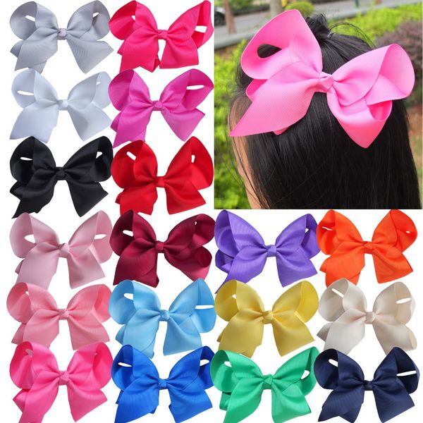 

40 pcs 6 дюймов больших jo jo сива лук волос клипы barrettes hairbows boutique ребёнка шпилька hairgrip головных уборы аксессуары для волос, Golden;white