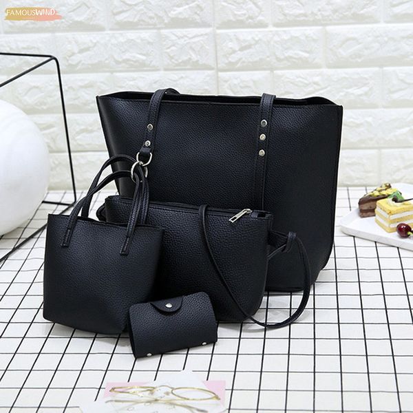 

2020 woman bag 4pcs pattern leather handbag crossbody purse messenger card package ladies handbags torebka damska shopper bl5
