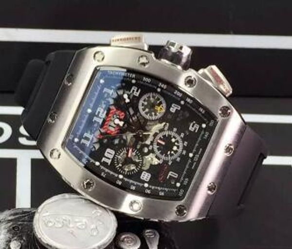 

brand new arrivals luxury mens automatic mechanical stainless watches day date transparent back rubber dive modern men sport wristwatch, Slivery;brown