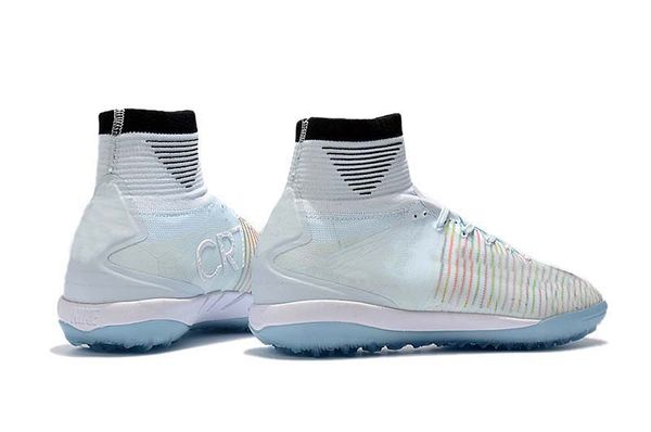 

2019 mens/woman/kids football boots superfly v tf/ic/fg white blue soccer shoes