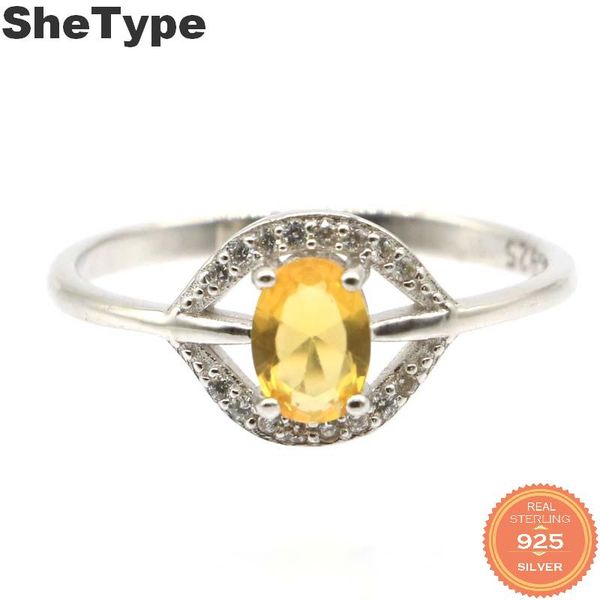 

12x10mm 2019 simple style 1.9g created golden citrine cz gift for girls 925 solid sterling silver rings, Golden;silver
