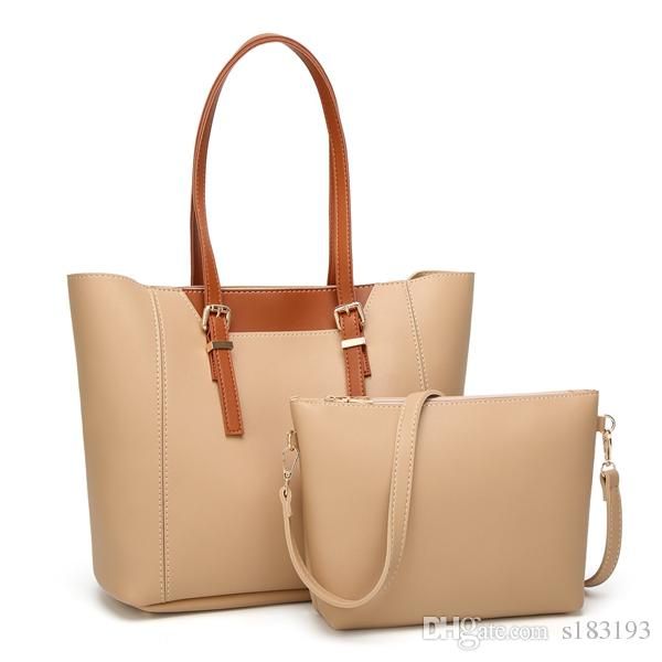 

new 2pcs/set high qulity classic designer womens handbags ladies composite tote pu leather clutch shoulder bags female wallet