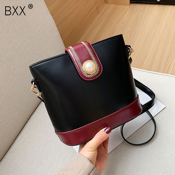 

bxx] pu leather crossbody bucket bags for women 2020 spring new all-match shoulder messenger bag lady travel handbags hk153