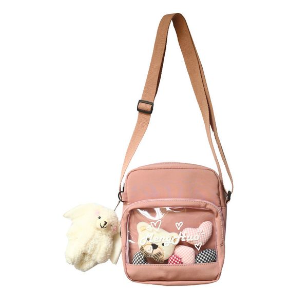 

холщовая сумка для женщины 2020 новый милый мультфильм crossbody сумка девушка открытый повседневный джокер прозрачный сотовый телефон портм