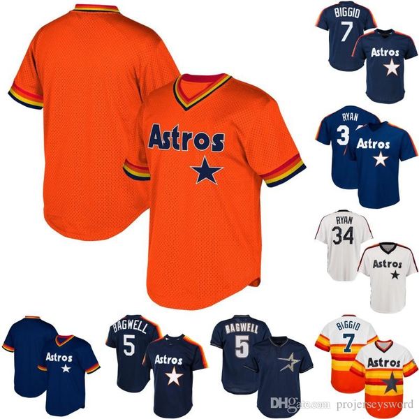 

Mens Houston 5 Jeff Bagwell 7 Craig Biggio 34 Nolan Ryan Cooperstown Collection Astros Retro Baseball Jerseys S-XXXL