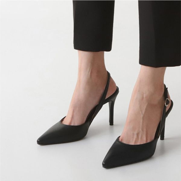 

2019 fashion new women shoes pumps sandals shoes elegant mid heeled pointed toe wedding party, Black