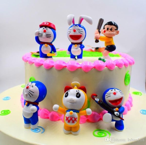 

lxh 6ps baseball machine cat tinkling cat modle toys for cake decoration home ornament children toys action figures dolls for kids xmas gift