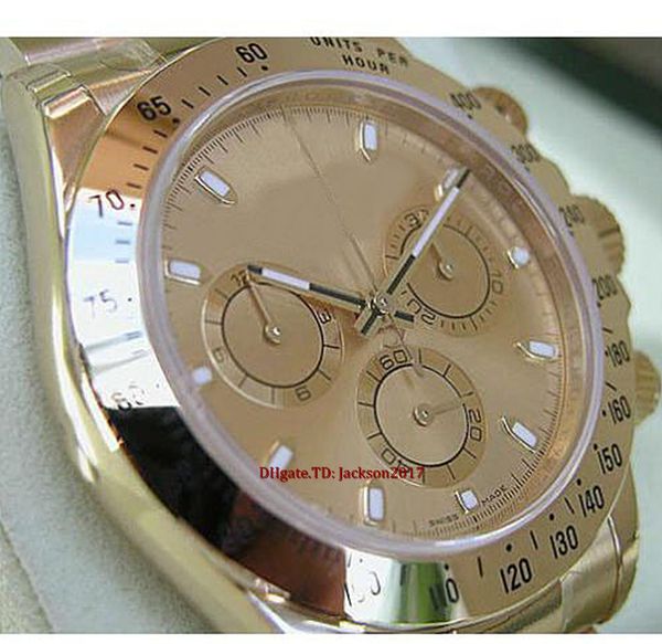 

original box certificate casual modern men watches 116508 mens yellow gold champagne index dial watch 40mm, Slivery;brown