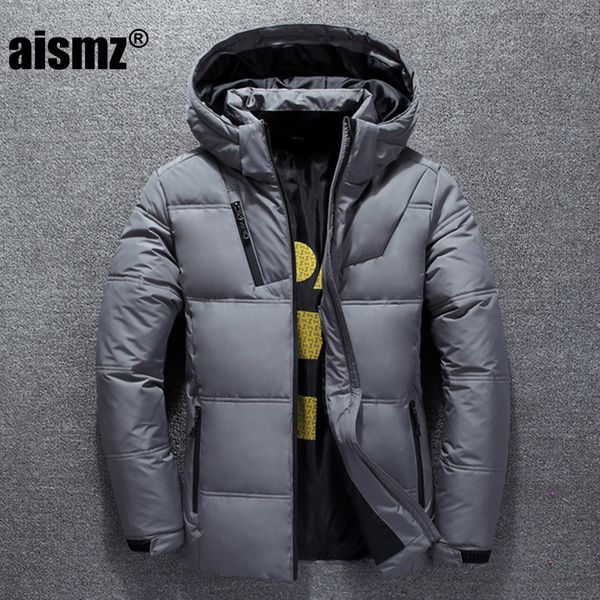 

aismz winter jacket mens quality thermal thick coat snow red black parka male warm outwear fashion - white duck down jacket men