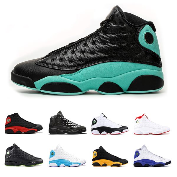 

2020 mens 13s basketball shoes athletic 13 man sports sneakers mens trianers island green cap and gown black cat size 7-13