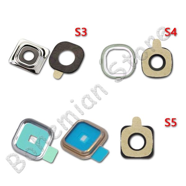 

10psc camera ring glass for samsung galaxy s3 i9300 s4 i9500 s5 g900 back rear camera lens glass ring cover with sticker