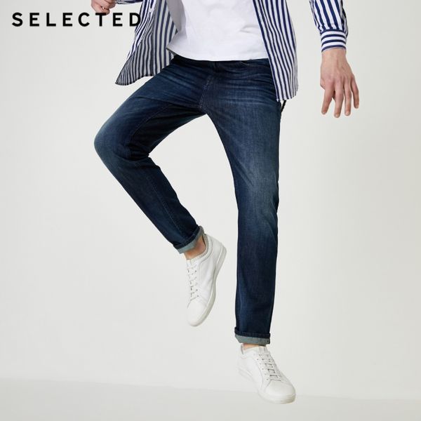 

men's autumn slim fit tight-leg distressed jeans i|419332523, Blue
