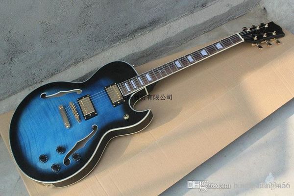 

G lp cu tom hop hollow body maple e 137 e 137 jazz electric guitar golden hardware