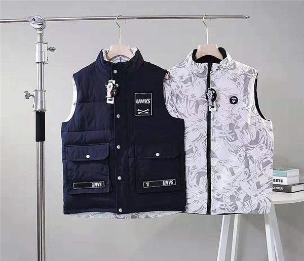 

mens designer vest jacket parkas down coat sleeveless brand windbreaker winter warm brand coat vest luxury double-sided wear jacket m-3xl, Black;white